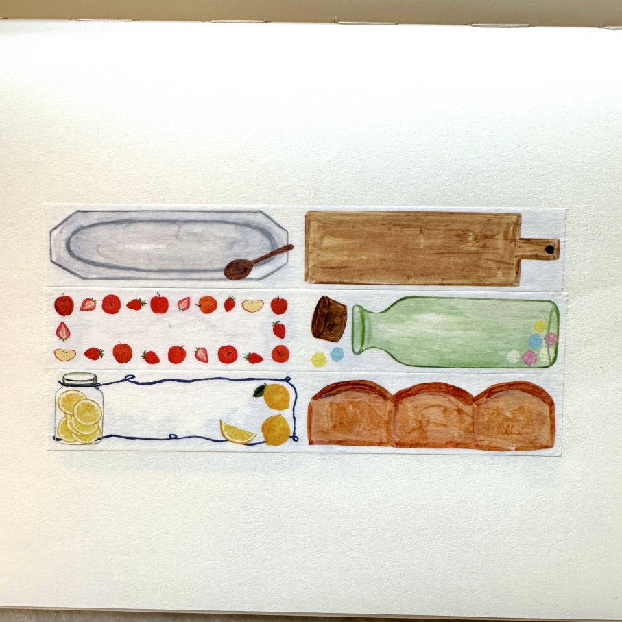Sardine Mayu - Kitchen perforated washi tape SAMPLES