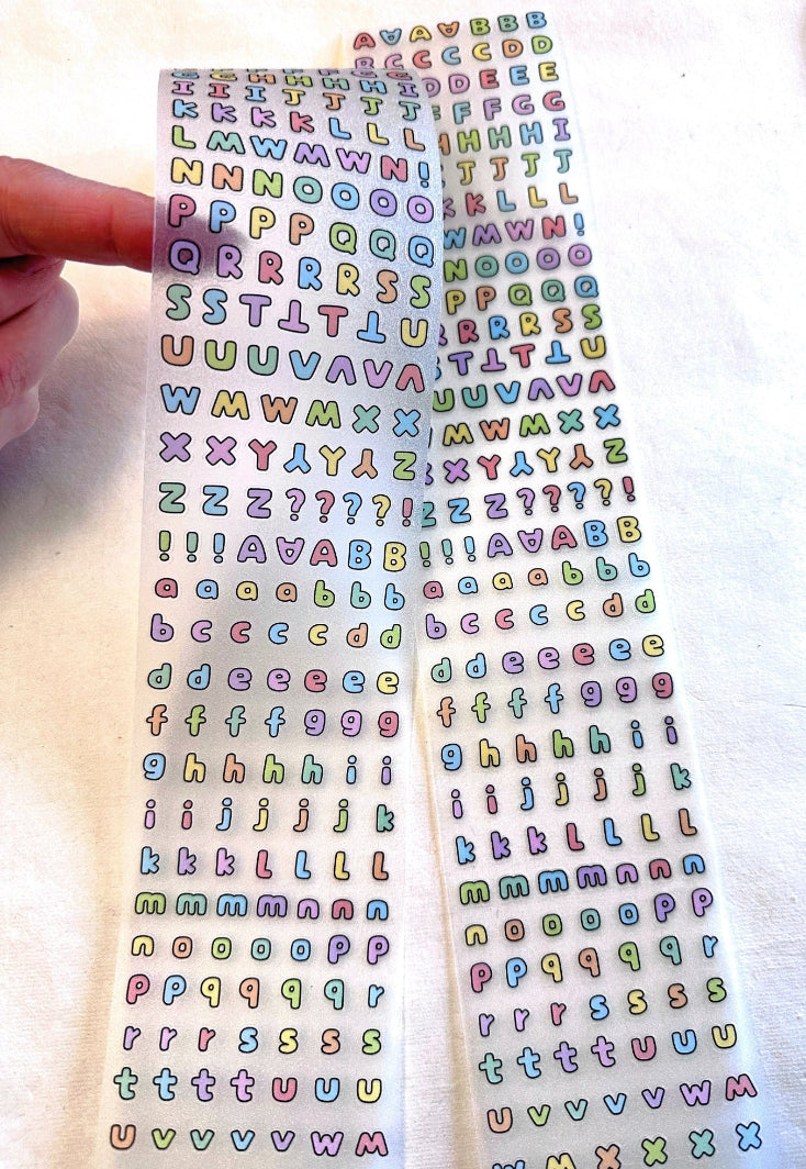Telado - ABC kiss-cut frosted PET tape SAMPLES