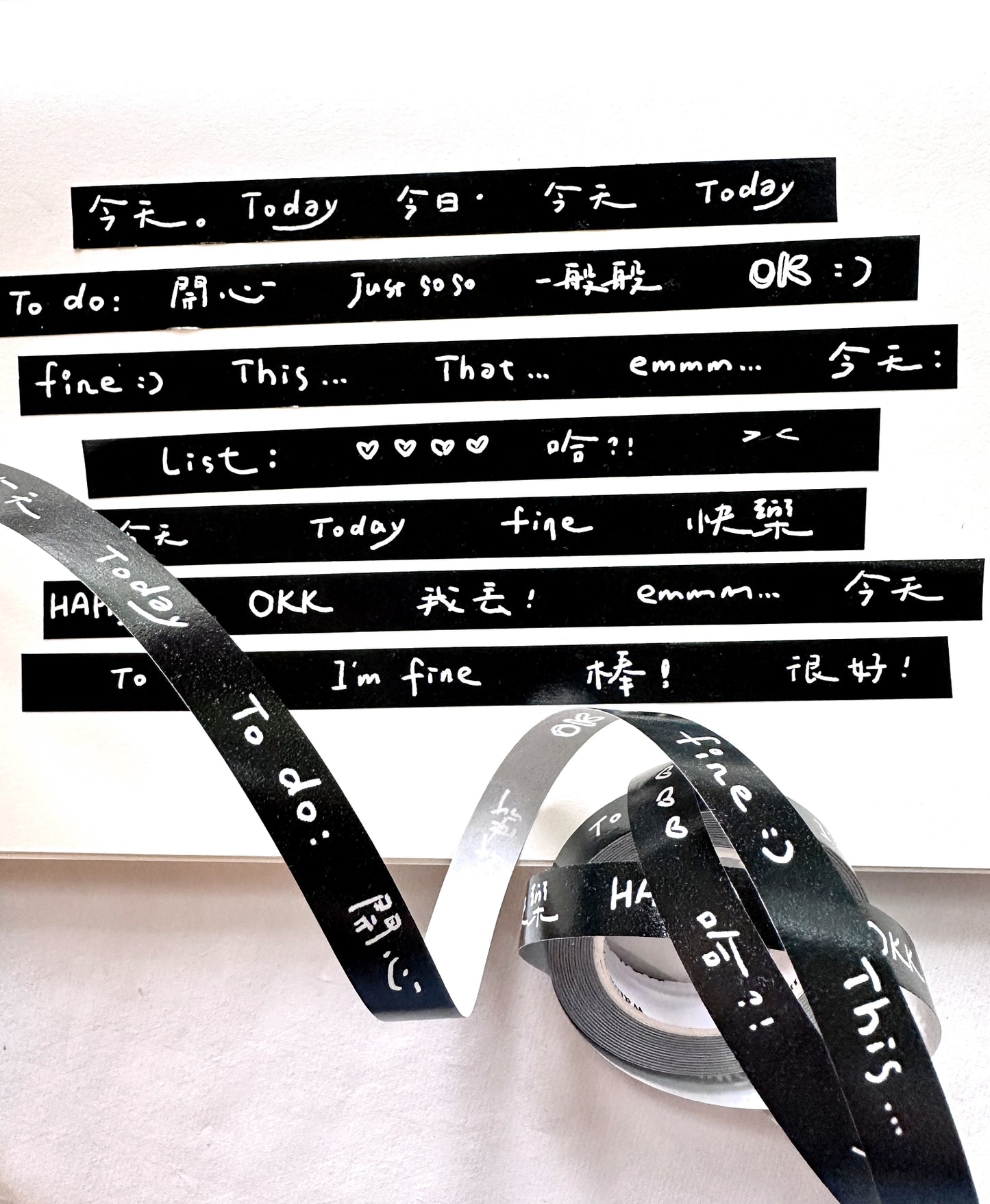Wanle Studio - Today's Phrases slim washi tape SAMPLES
