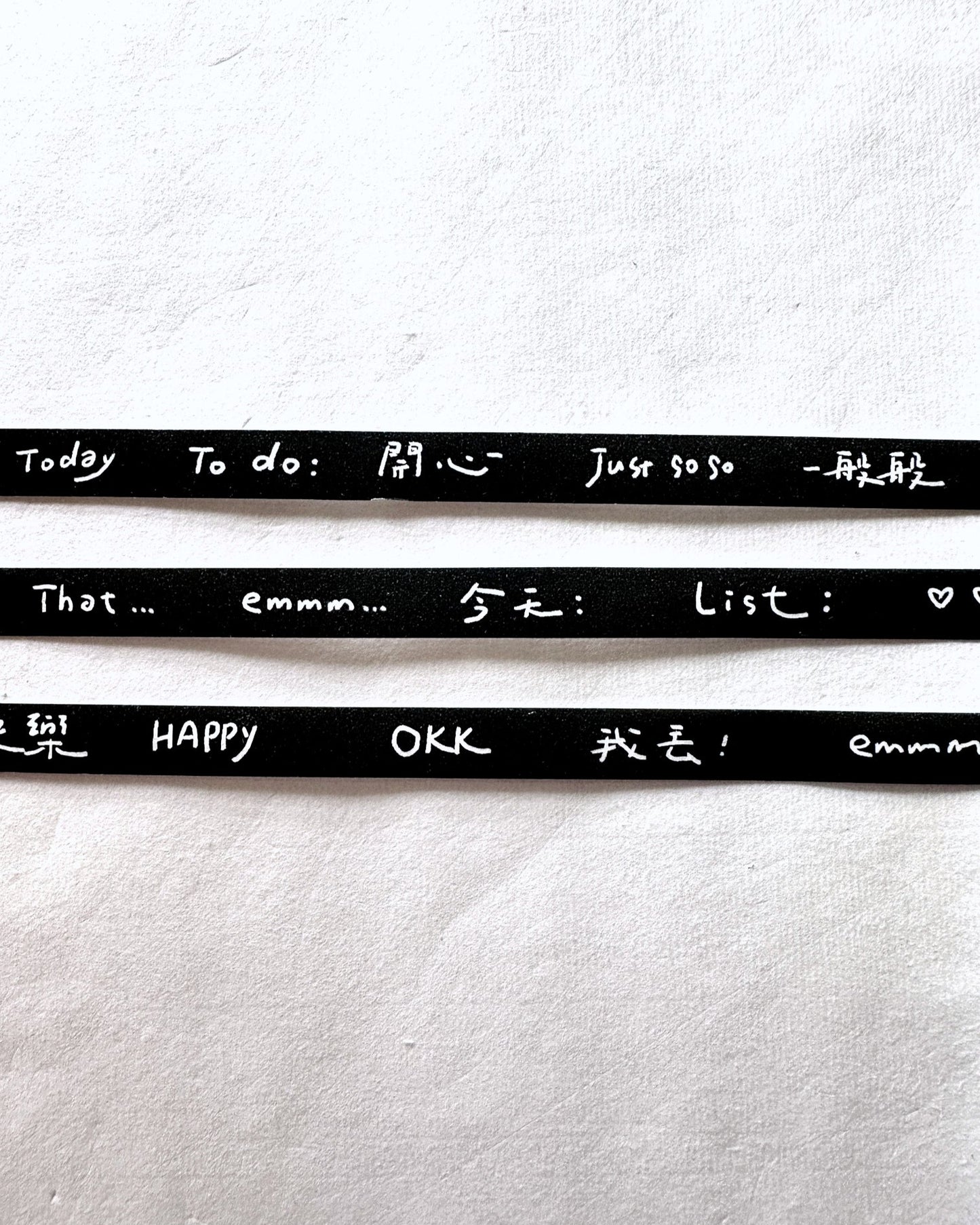 Wanle Studio - Today's Phrases slim washi tape SAMPLES