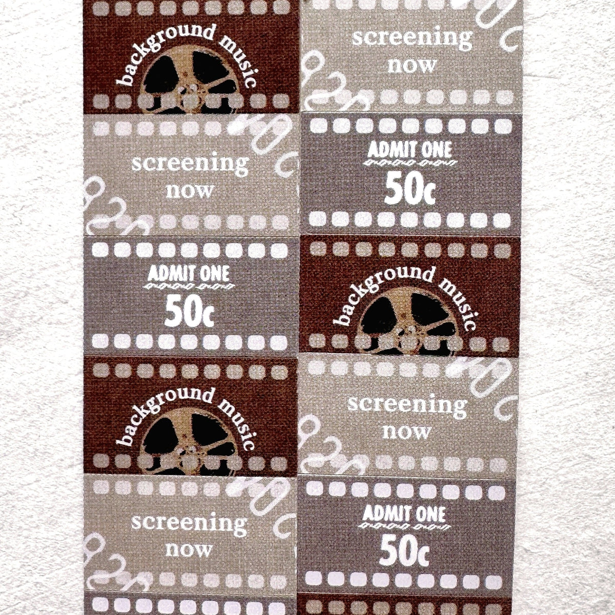Traveling on Paper - About Film label sticker roll SAMPLES