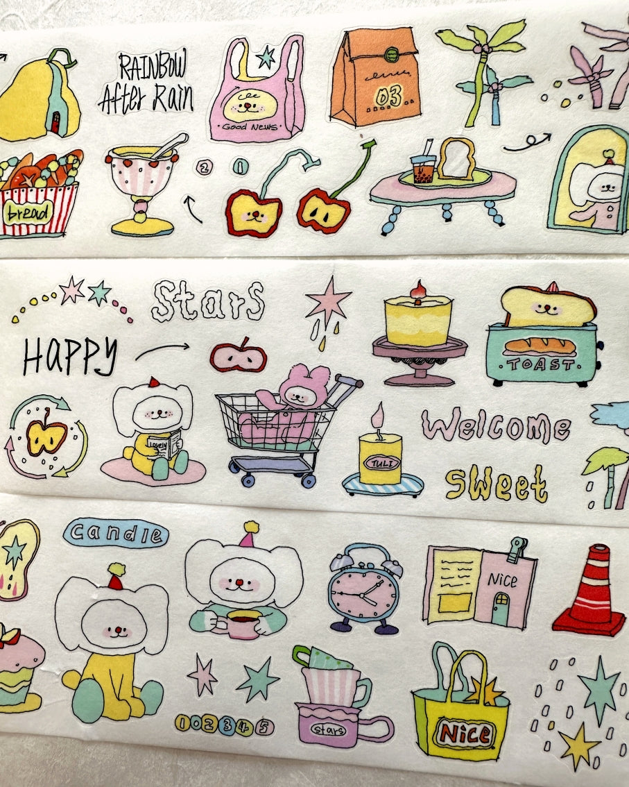 TuLi - Welcome Sweet kiss-cut washi tape SAMPLES