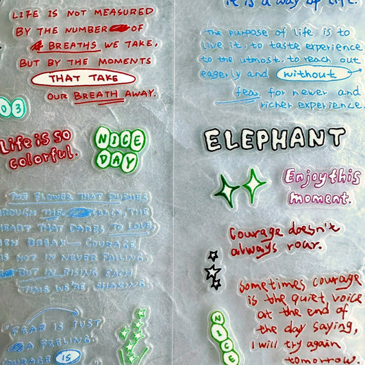 Tuli - Colorful Hand-drawn Reading Notes kiss-cut PET & washi tape SAMPLES