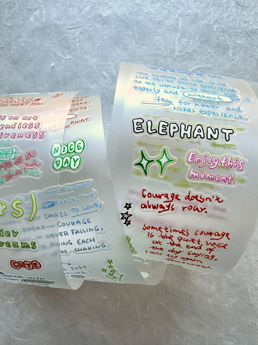 Tuli - Colorful Hand-drawn Reading Notes kiss-cut PET & washi tape SAMPLES