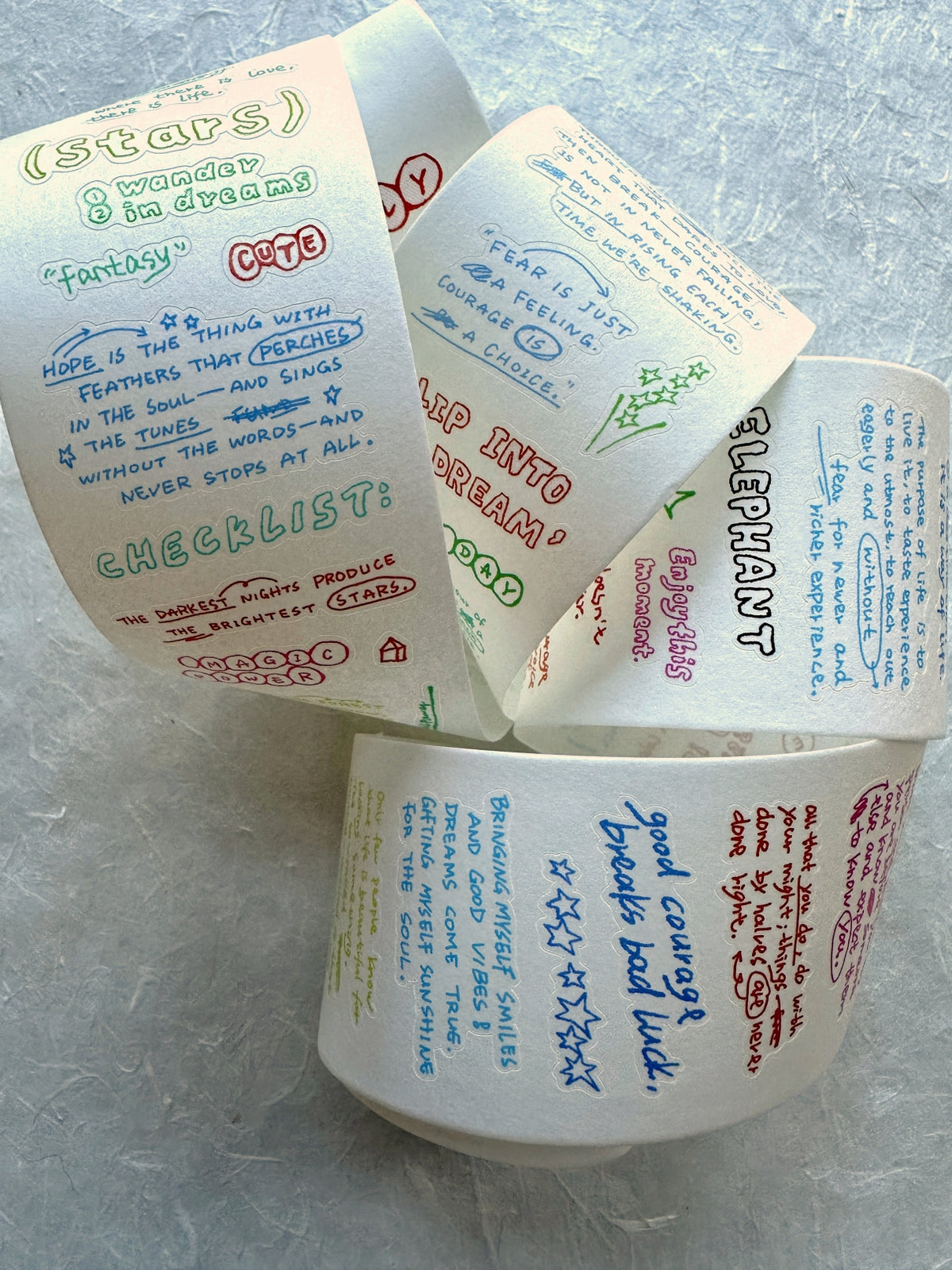Tuli - Colorful Hand-drawn Reading Notes kiss-cut PET & washi tape SAMPLES