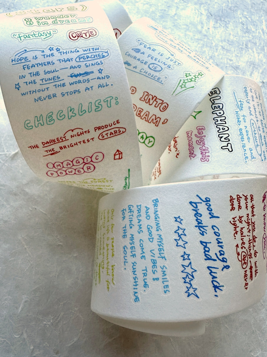 Tuli - Colorful Hand-drawn Reading Notes kiss-cut PET & washi tape SAMPLES