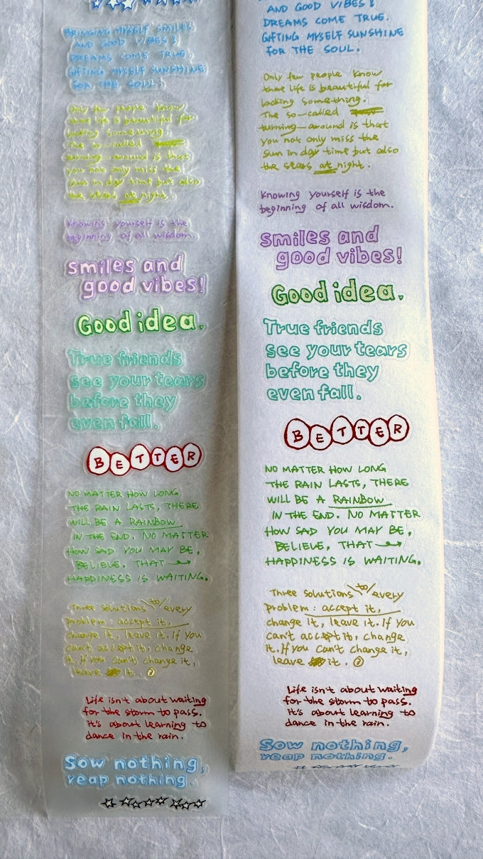 Tuli - Colorful Hand-drawn Reading Notes kiss-cut PET & washi tape SAMPLES