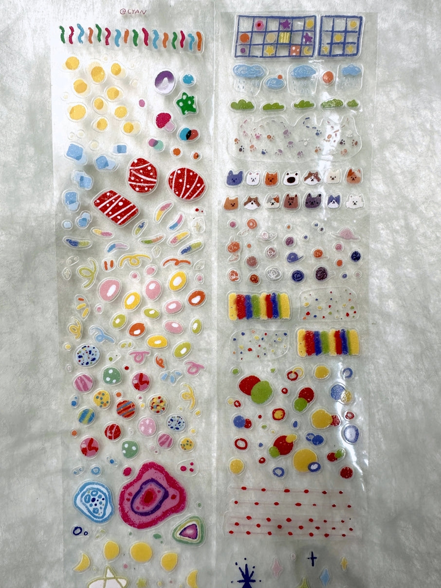 Cyan - Candy Fantasia kiss-cut PET tape SAMPLES