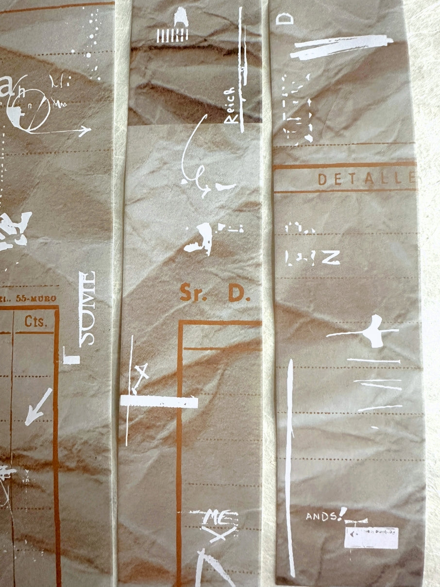 Two Raccoons - retro vintage-style collage matte paper tape SAMPLES