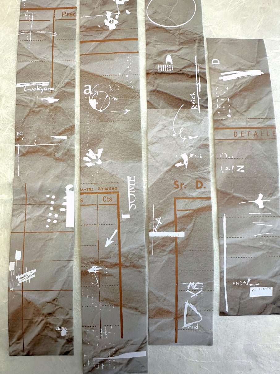 Two Raccoons - retro vintage-style collage matte paper tape SAMPLES