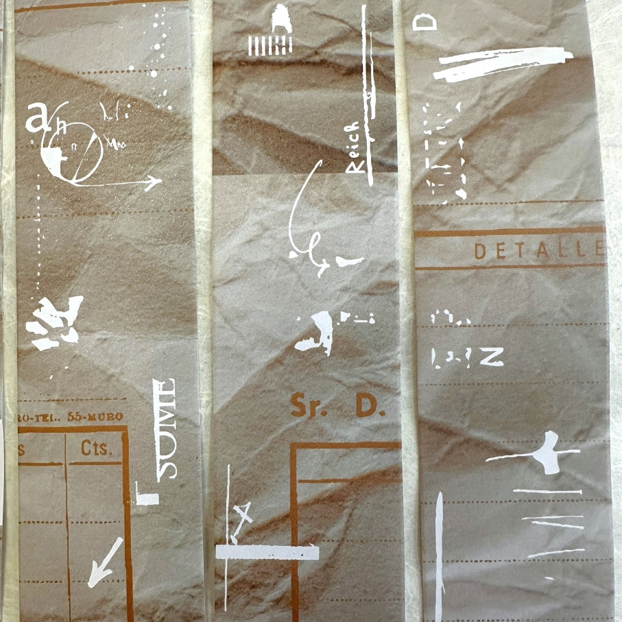 Two Raccoons - retro vintage-style collage matte paper tape SAMPLES