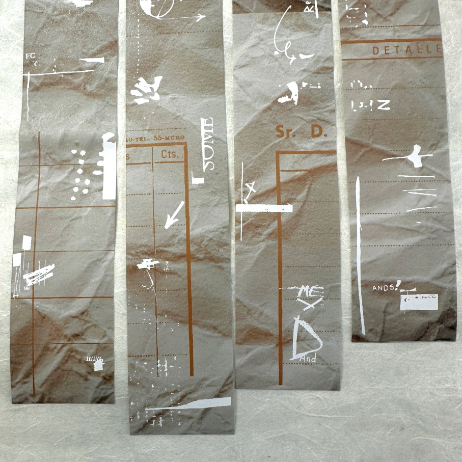 Two Raccoons - retro vintage-style collage matte paper tape SAMPLES