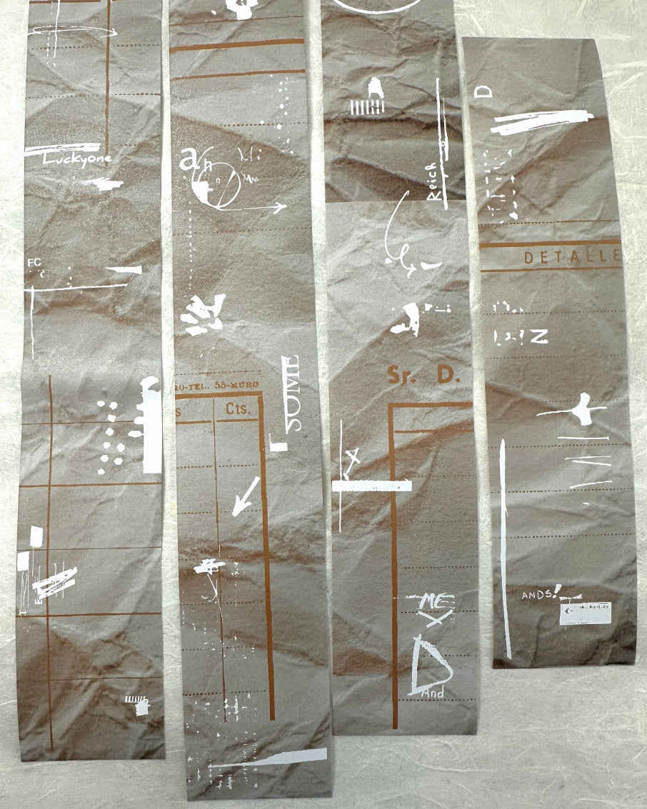 Two Raccoons - retro vintage-style collage matte paper tape SAMPLES