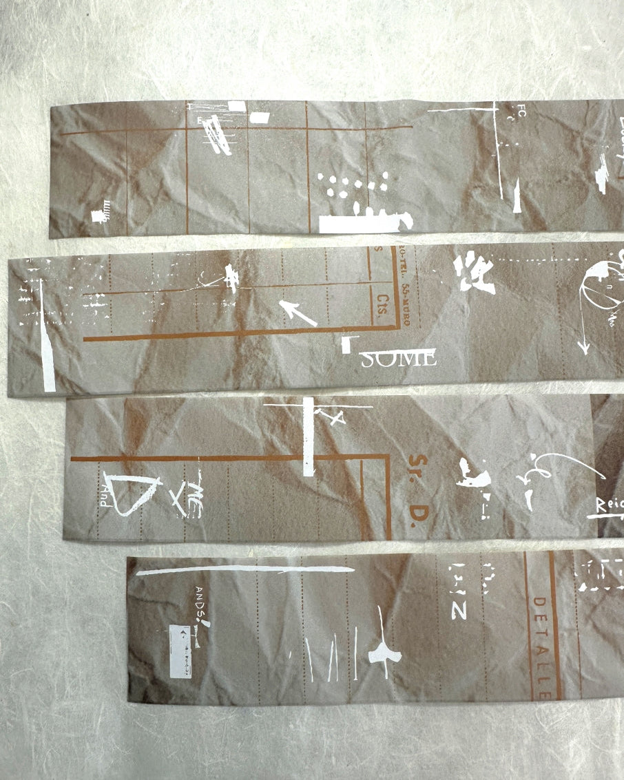 Two Raccoons - retro vintage-style collage matte paper tape SAMPLES
