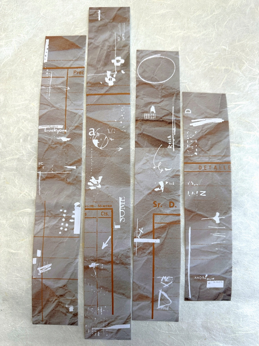 Two Raccoons - retro vintage-style collage matte paper tape SAMPLES