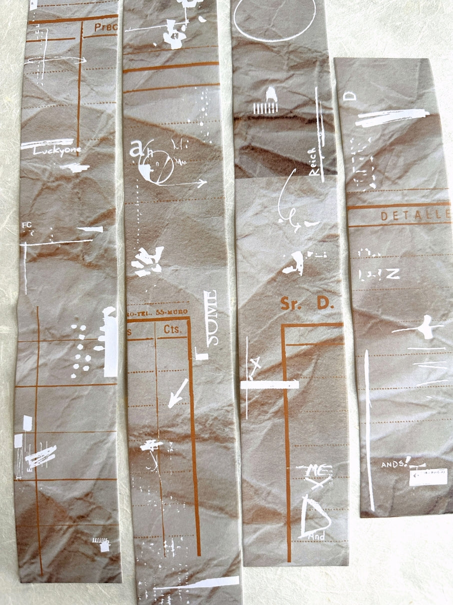 Two Raccoons - retro vintage-style collage matte paper tape SAMPLES