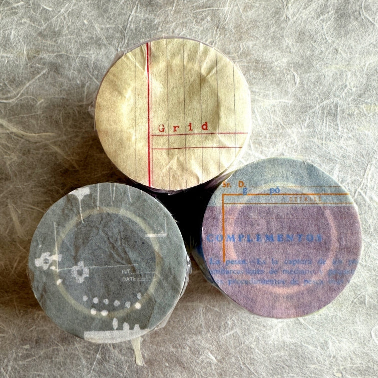 Two Raccoons - retro vintage-style collage matte paper tape SAMPLES