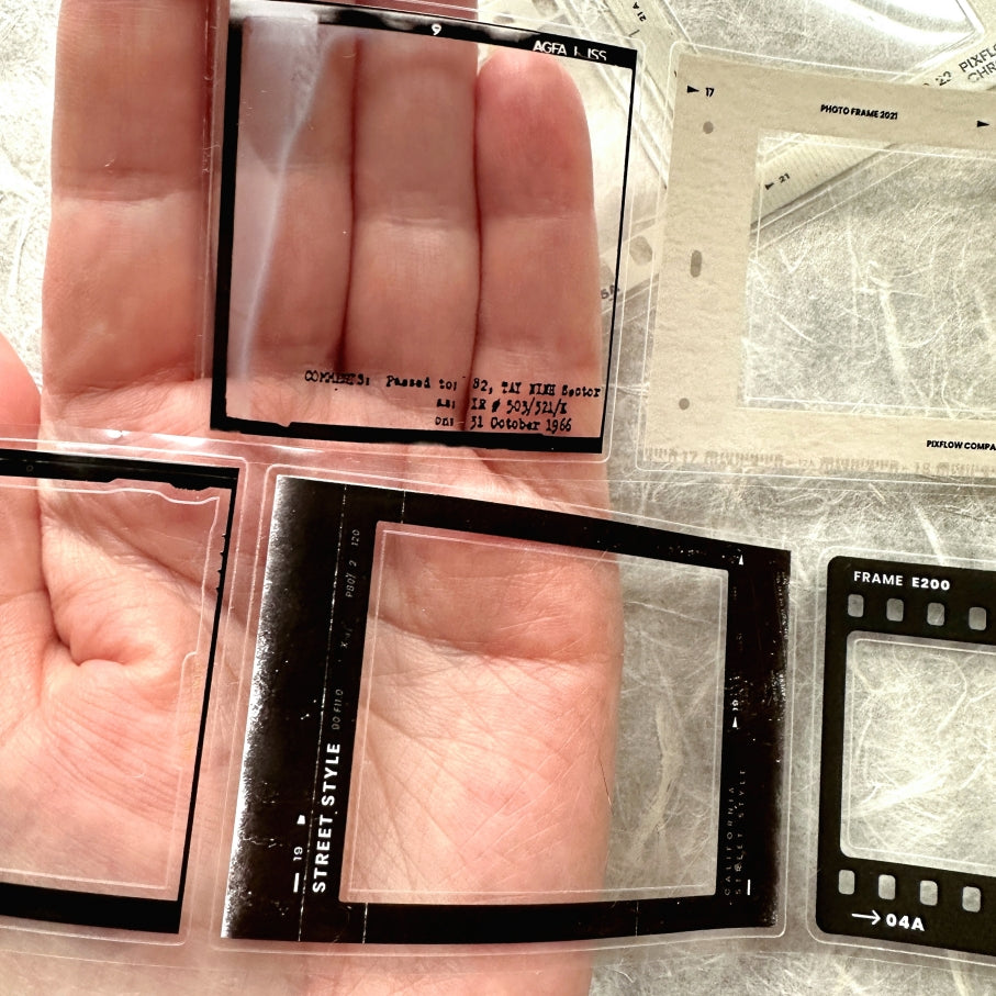 Two Raccoons - film frames kiss-cut PET tape SAMPLES