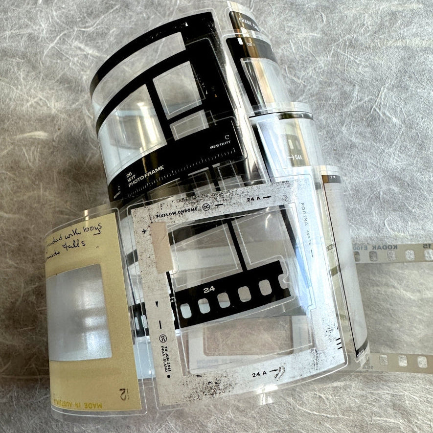Two Raccoons - film frames kiss-cut PET tape SAMPLES