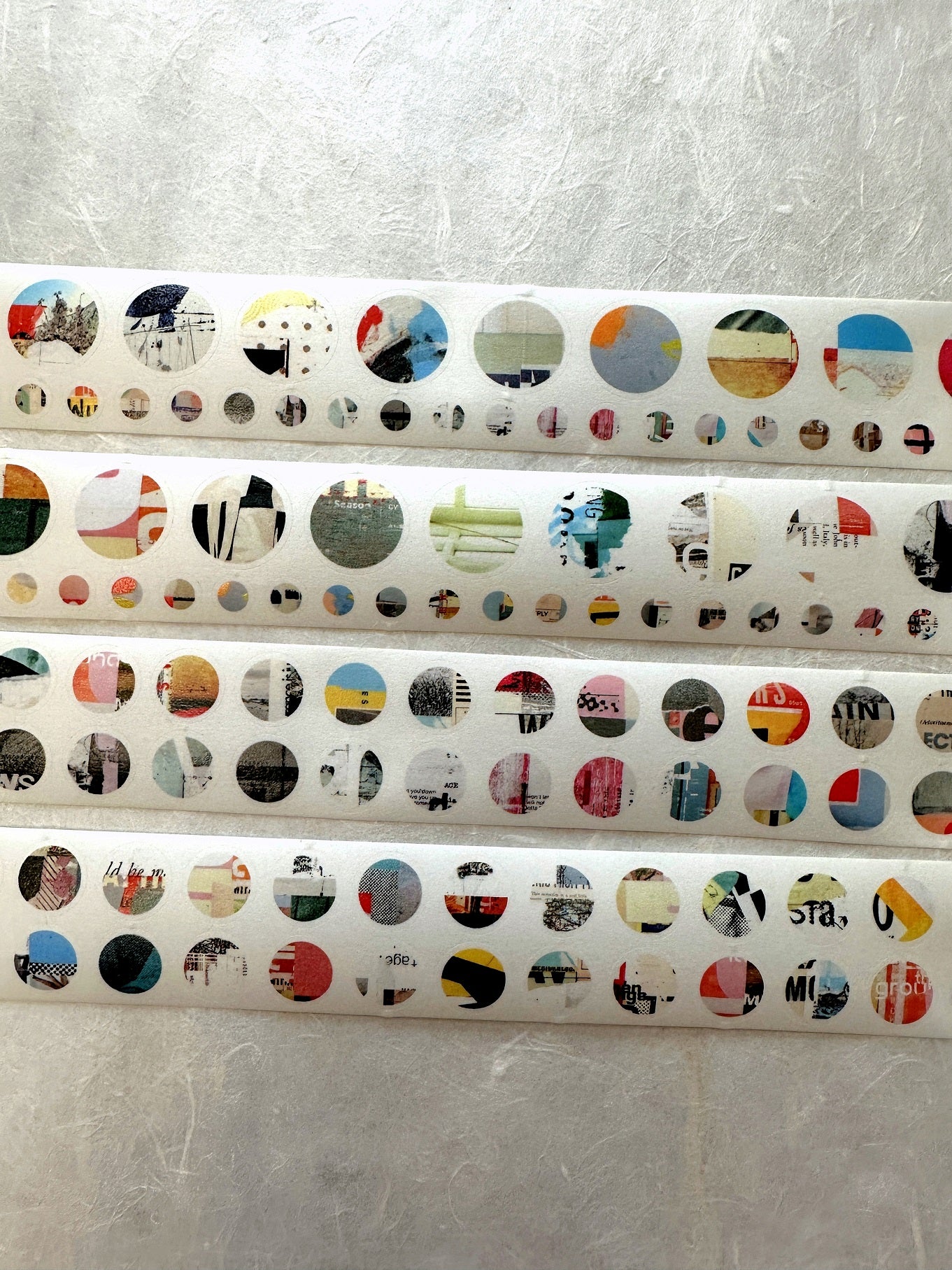 Two Raccoons - circle patterns kiss-cut washi tape SAMPLES
