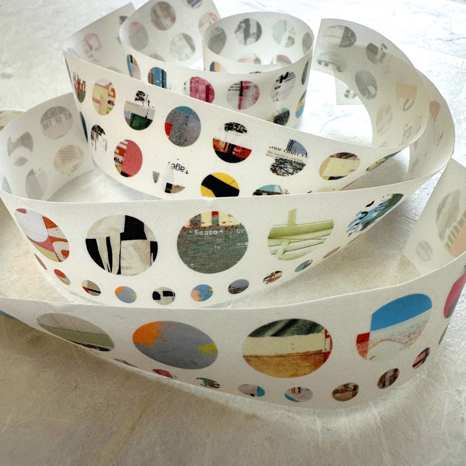 Two Raccoons - circle patterns kiss-cut washi tape SAMPLES