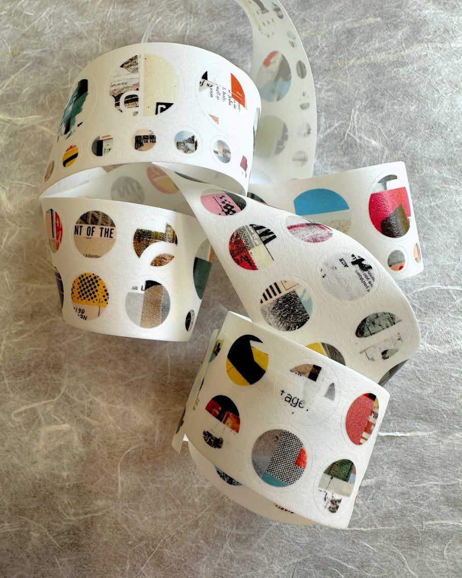 Two Raccoons - circle patterns kiss-cut washi tape SAMPLES