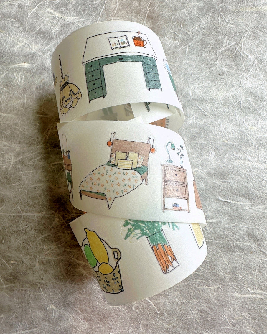 Two Raccoons x Aimee - Nice Things at Home kiss-cut washi tape SAMPLES