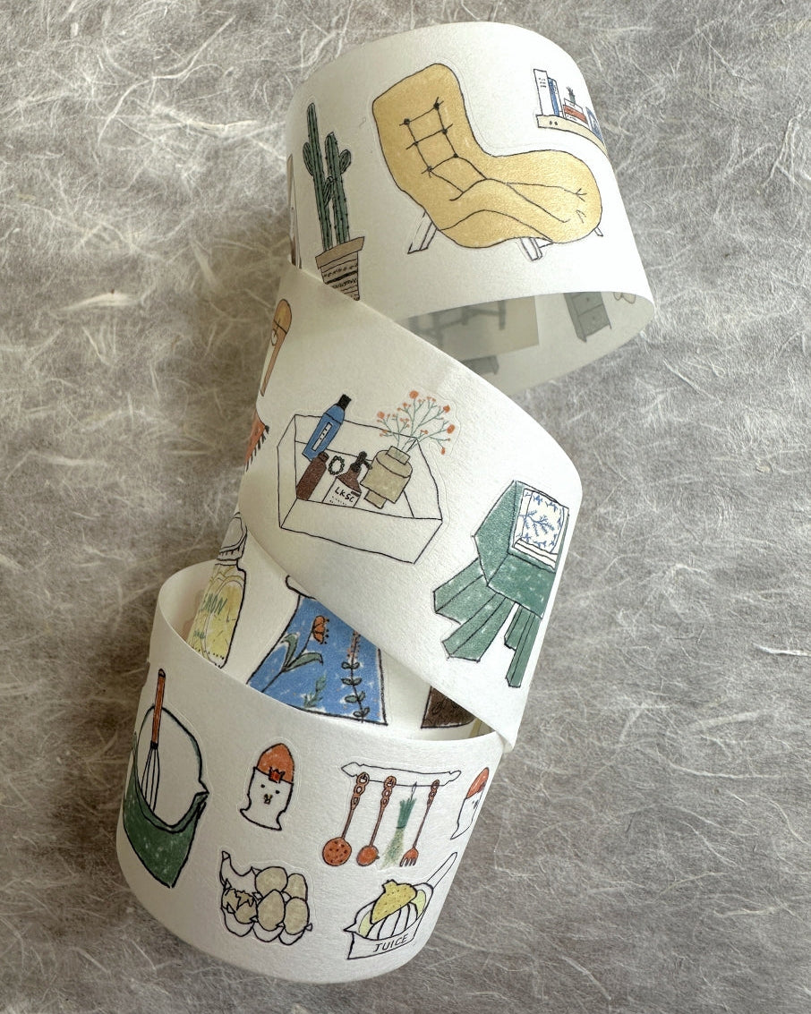 Two Raccoons x Aimee - Nice Things at Home kiss-cut washi tape SAMPLES