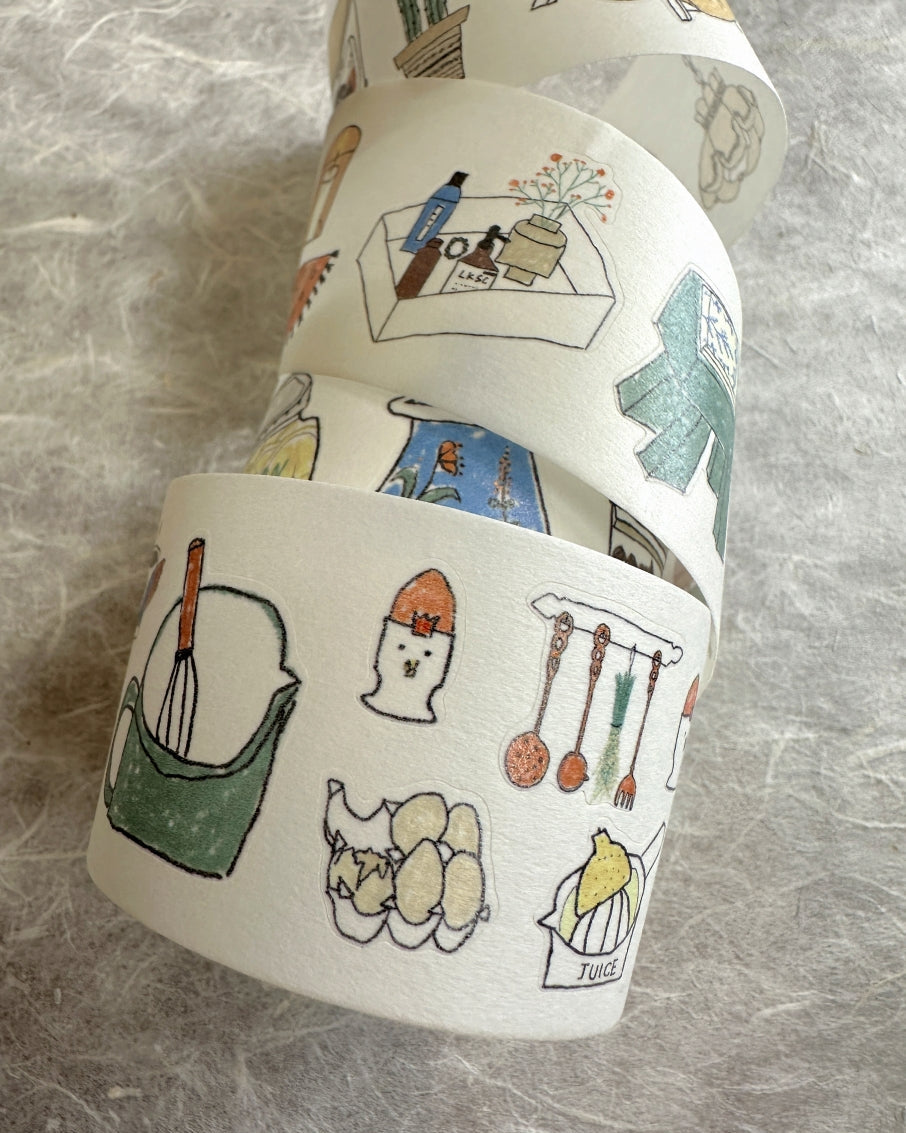 Two Raccoons x Aimee - Nice Things at Home kiss-cut washi tape SAMPLES