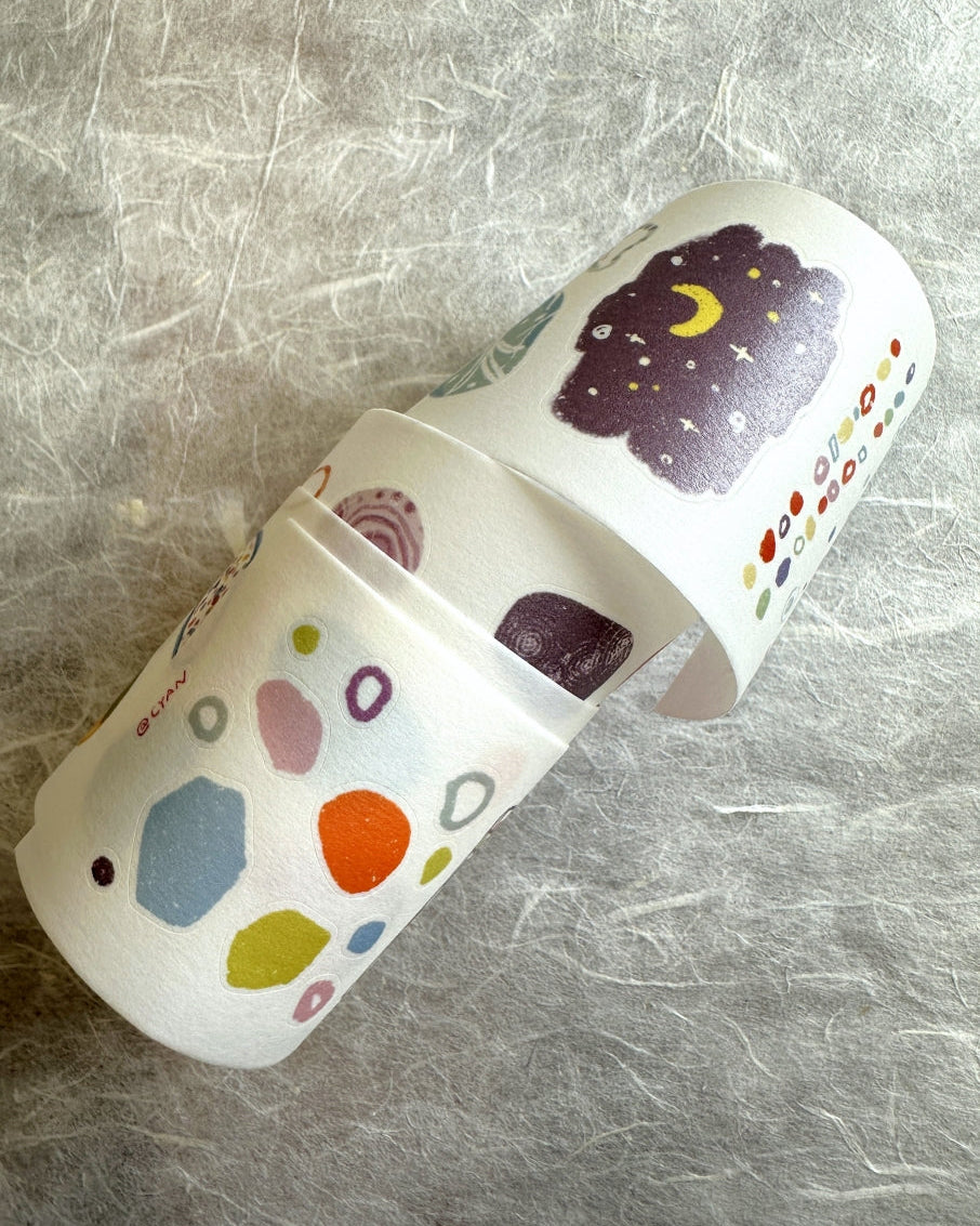 Two Raccoons x Cyan - Cool Stone kiss-cut washi tape SAMPLES