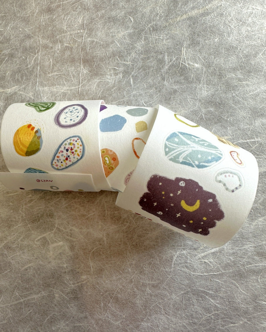 Two Raccoons x Cyan - Cool Stone kiss-cut washi tape SAMPLES