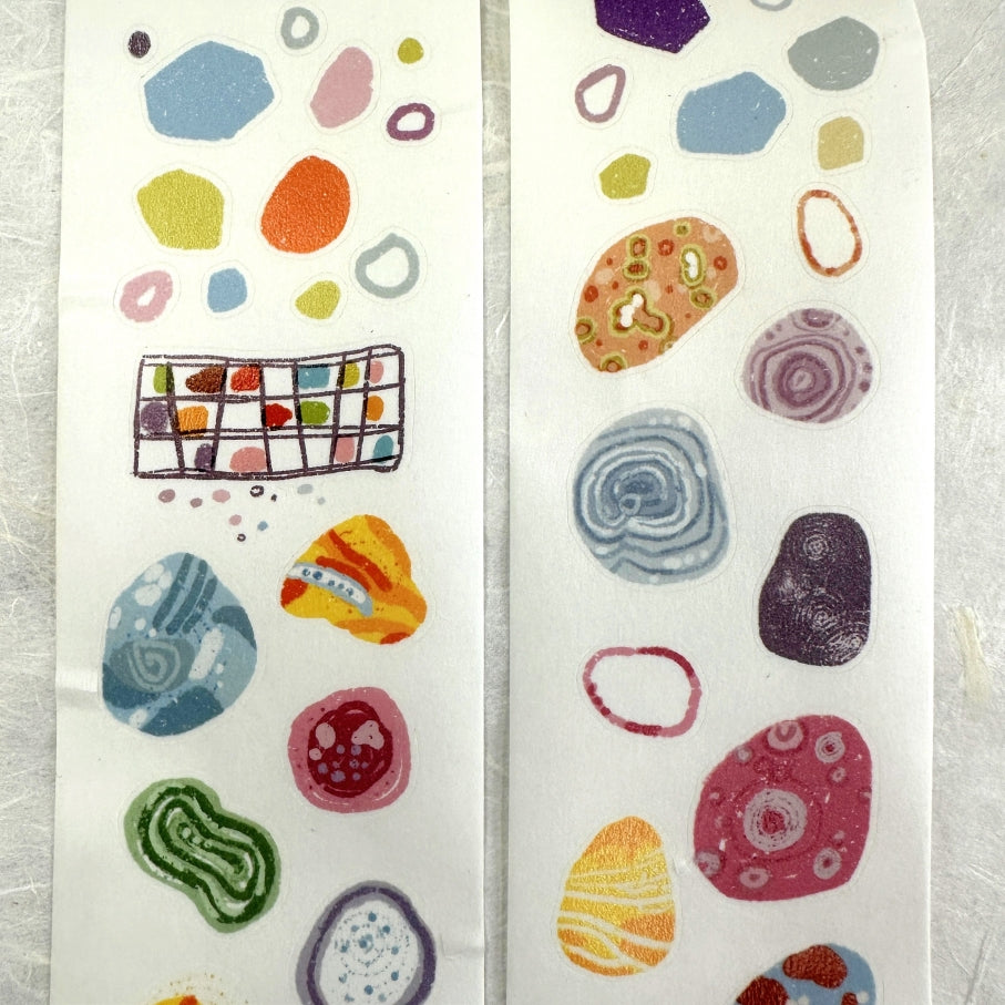Two Raccoons x Cyan - Cool Stone kiss-cut washi tape SAMPLES