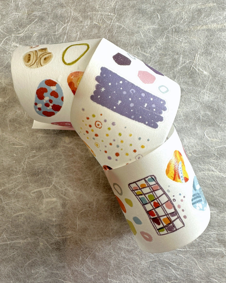 Two Raccoons x Cyan - Cool Stone kiss-cut washi tape SAMPLES