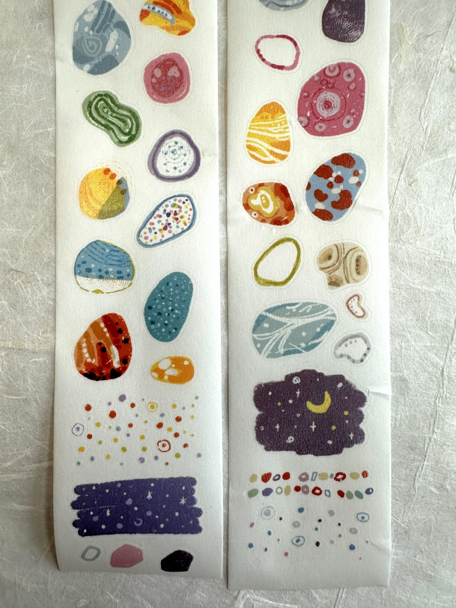 Two Raccoons x Cyan - Cool Stone kiss-cut washi tape SAMPLES