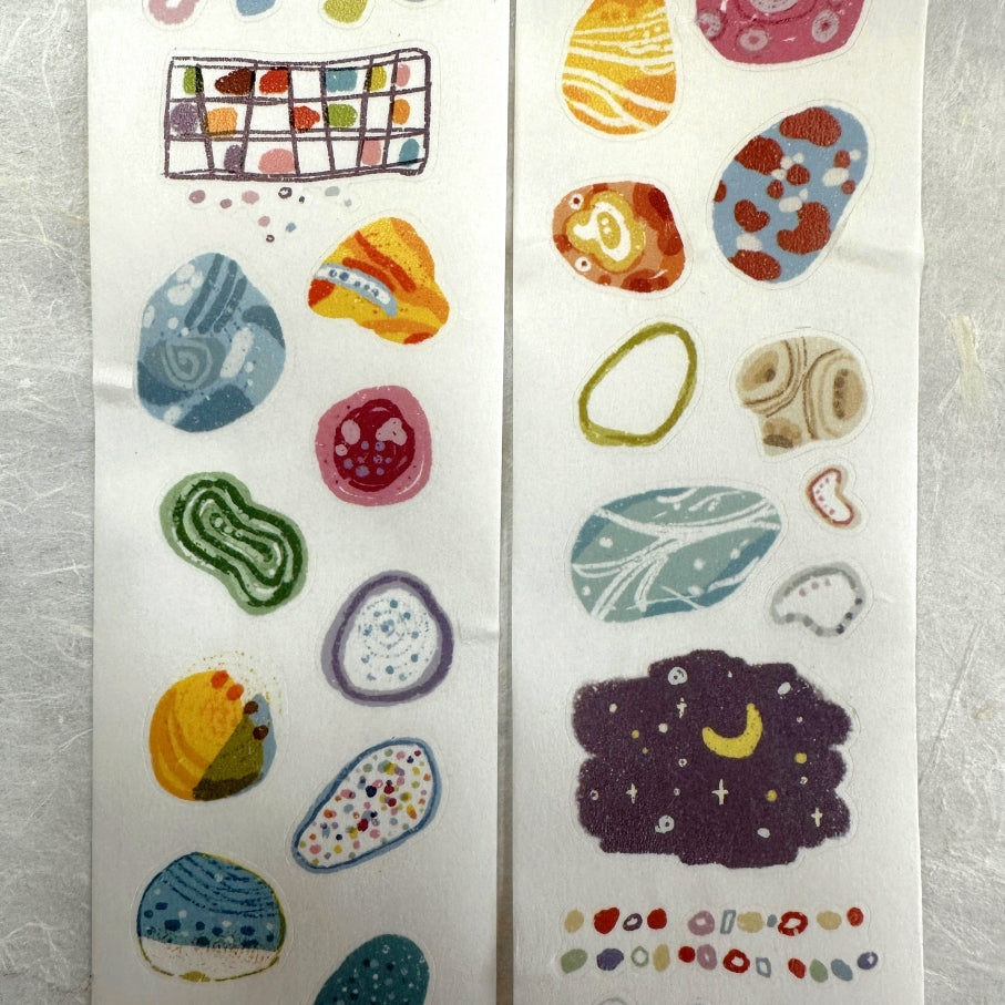 Two Raccoons x Cyan - Cool Stone kiss-cut washi tape SAMPLES