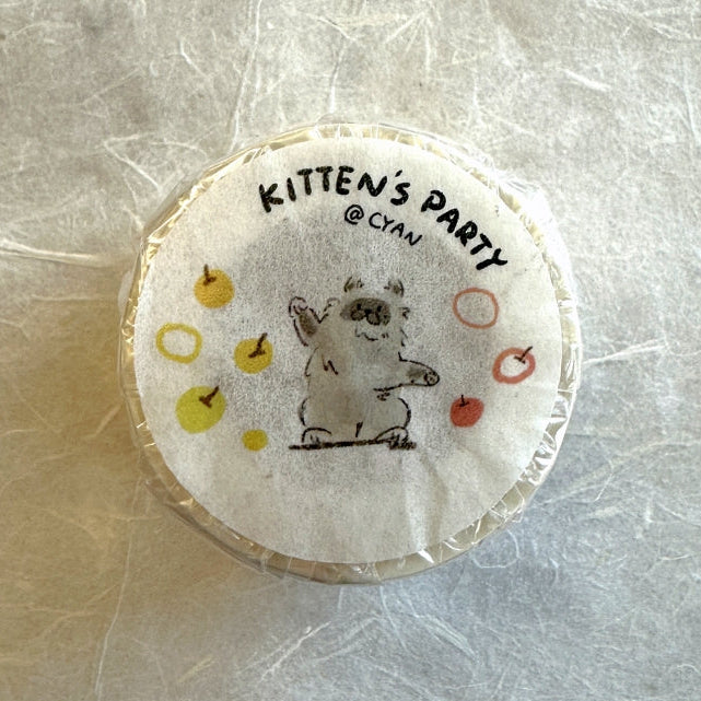 Two Raccoons x Cyan - Kitten's Party kiss-cut washi tape SAMPLES