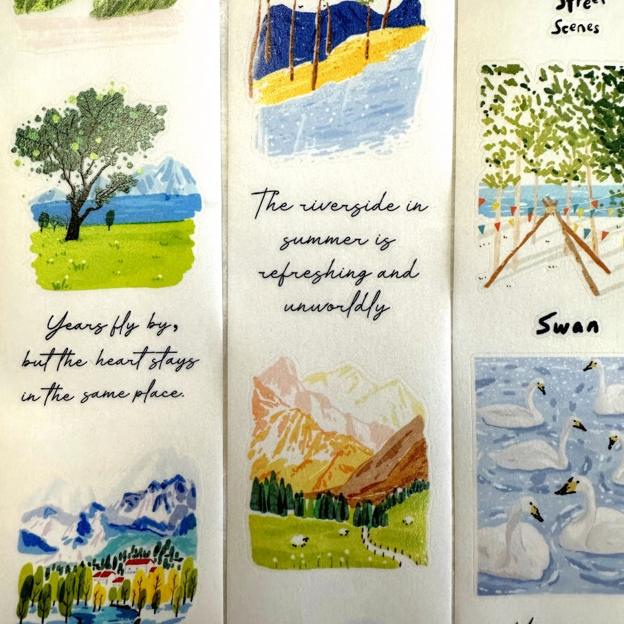 Two Raccoons x seven - Summer Street Scenes kiss-cut washi tape SAMPLES