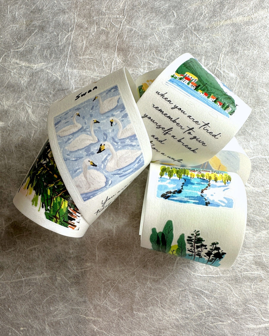 Two Raccoons x seven - Summer Street Scenes kiss-cut washi tape SAMPLES