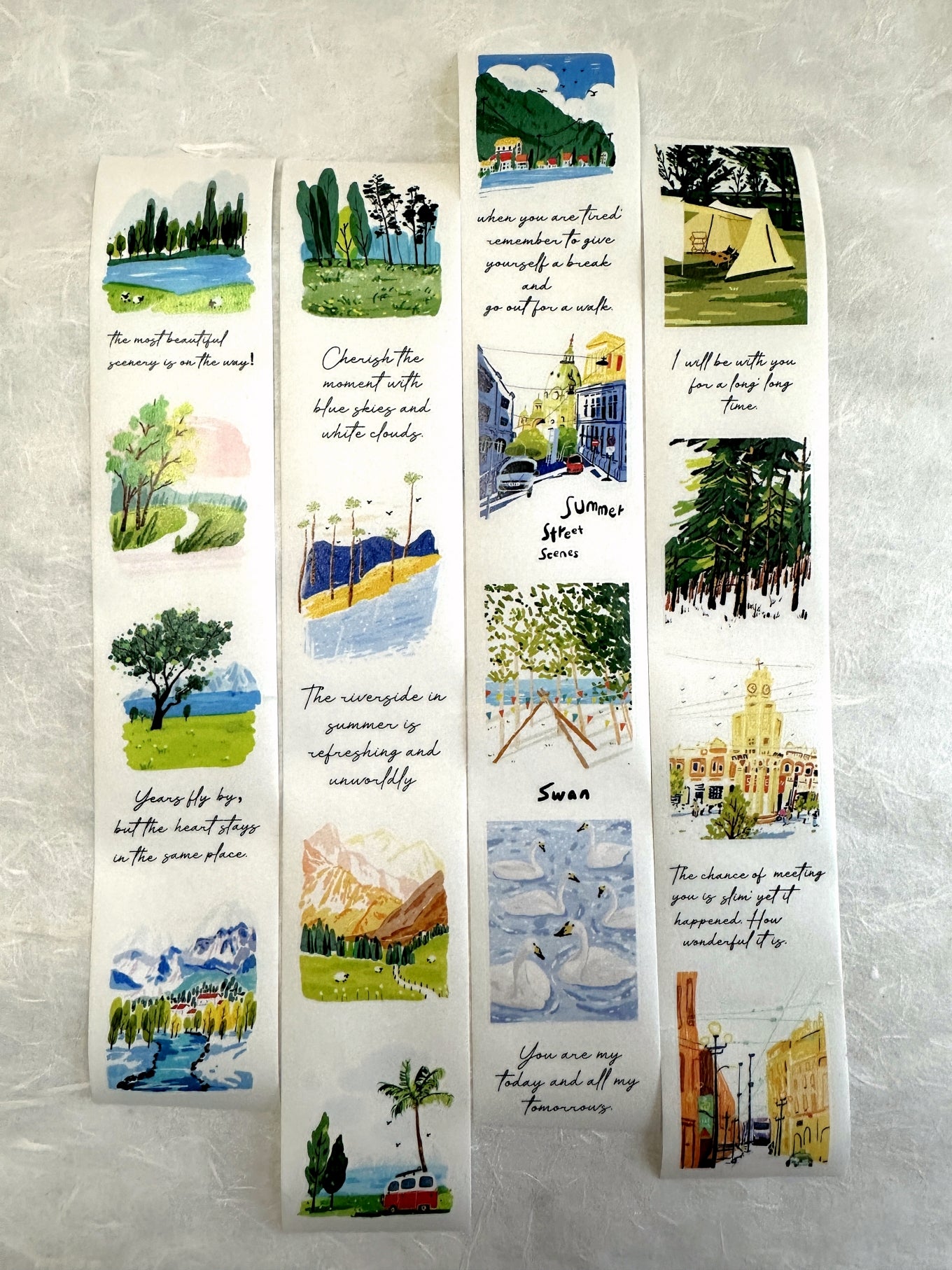 Two Raccoons x seven - Summer Street Scenes kiss-cut washi tape SAMPLES