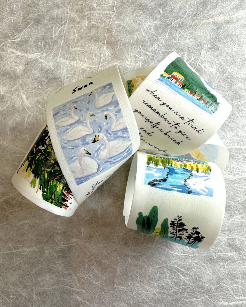 Two Raccoons x seven - Summer Street Scenes kiss-cut washi tape SAMPLES