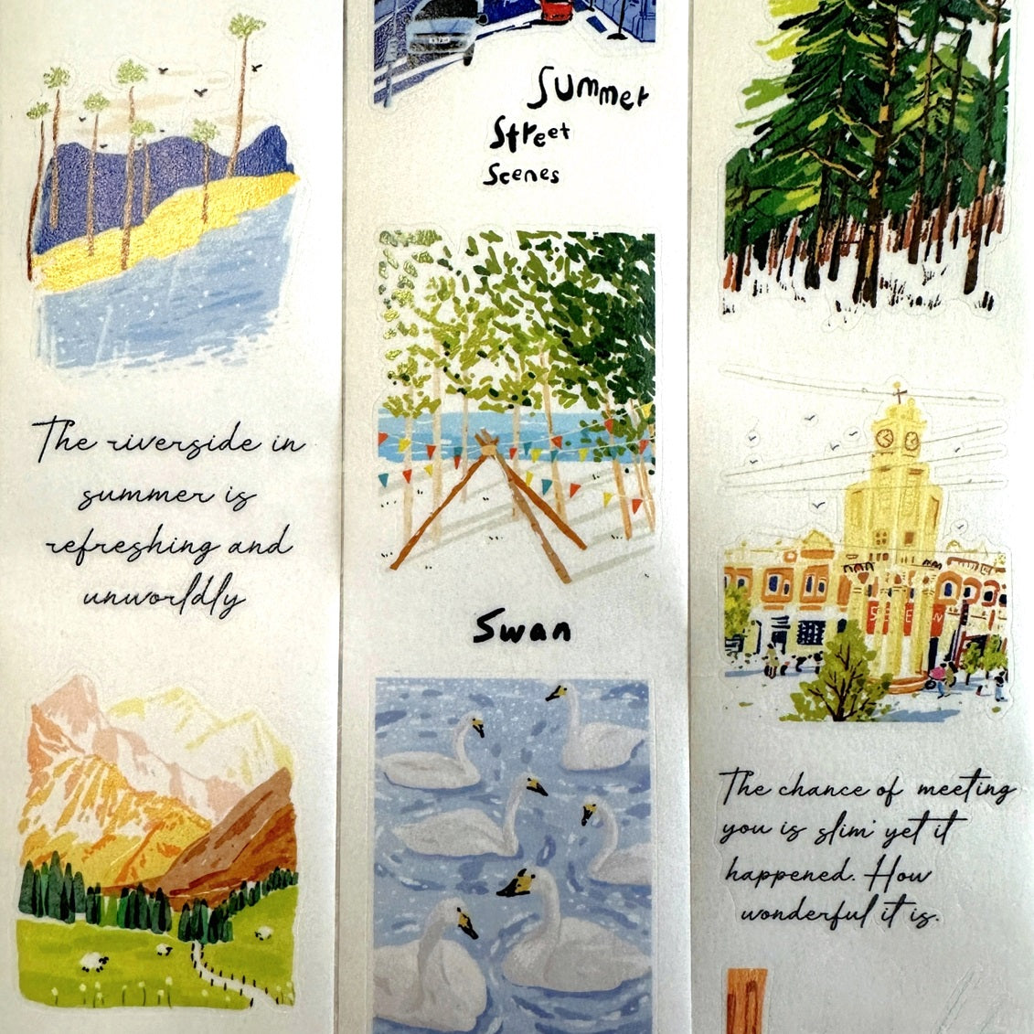 Two Raccoons x seven - Summer Street Scenes kiss-cut washi tape SAMPLES