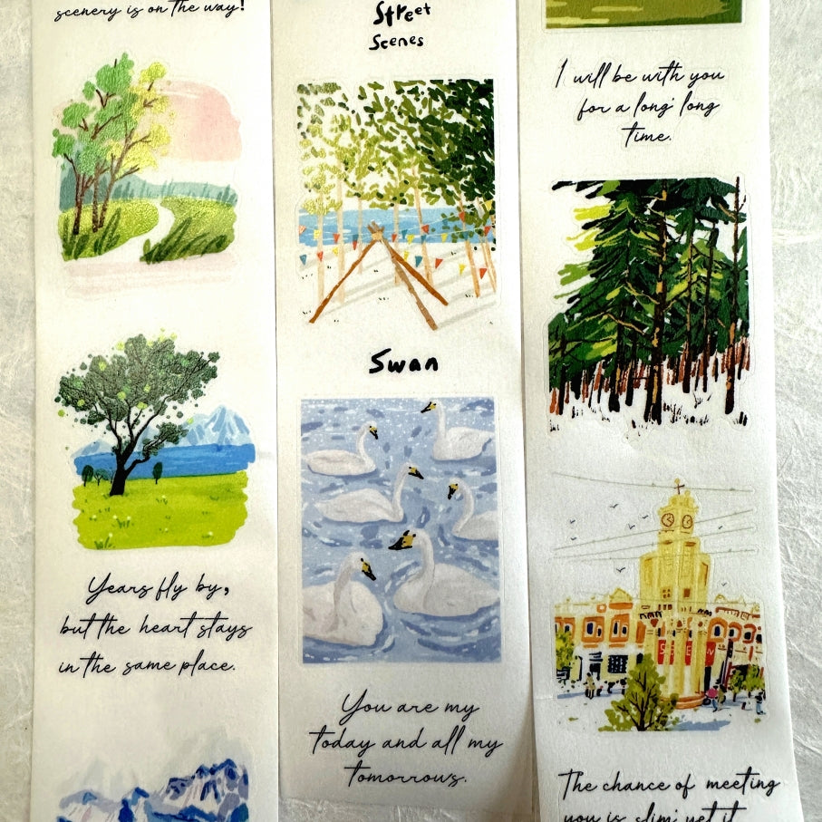 Two Raccoons x seven - Summer Street Scenes kiss-cut washi tape SAMPLES