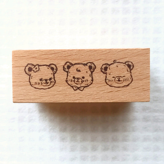 Two Raccoons x Day - Three Little Bears rubber stamp