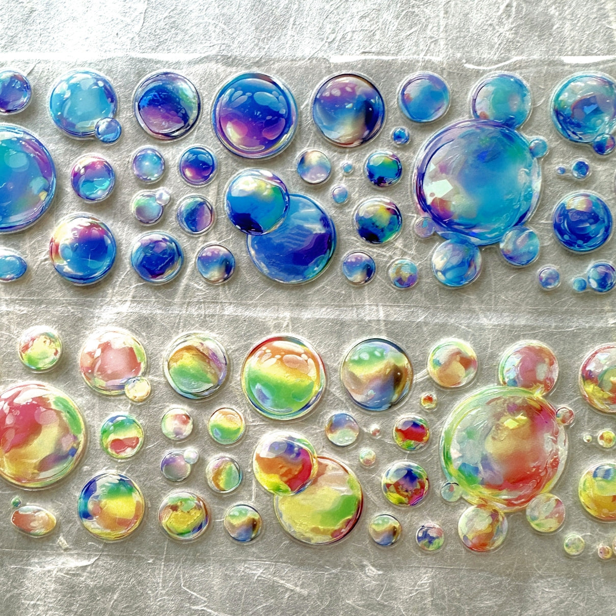 Until You - Colorful Bubbles iridescent kiss-cut PET tape SAMPLES