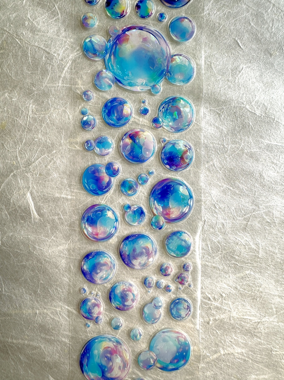 Until You - Colorful Bubbles iridescent kiss-cut PET tape SAMPLES
