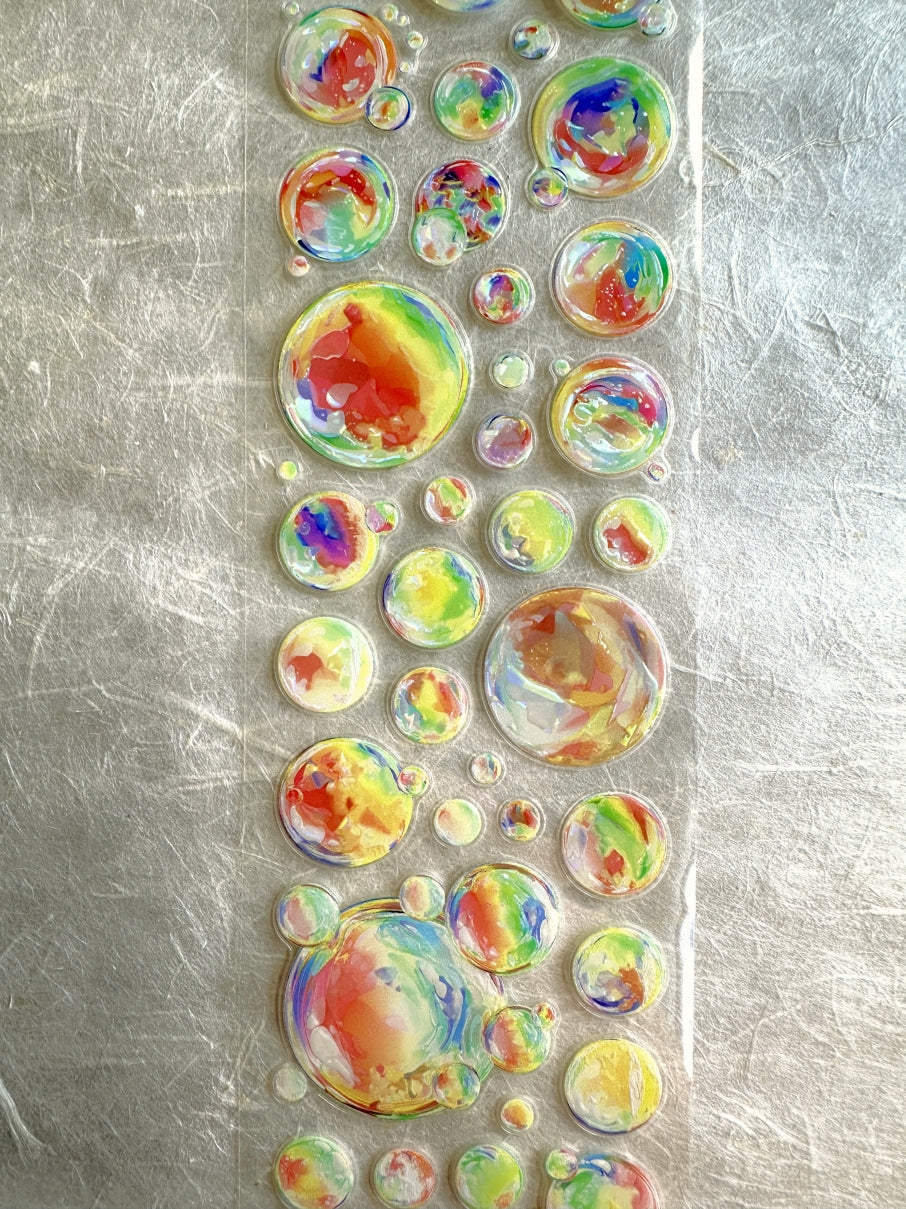 Until You - Colorful Bubbles iridescent kiss-cut PET tape SAMPLES