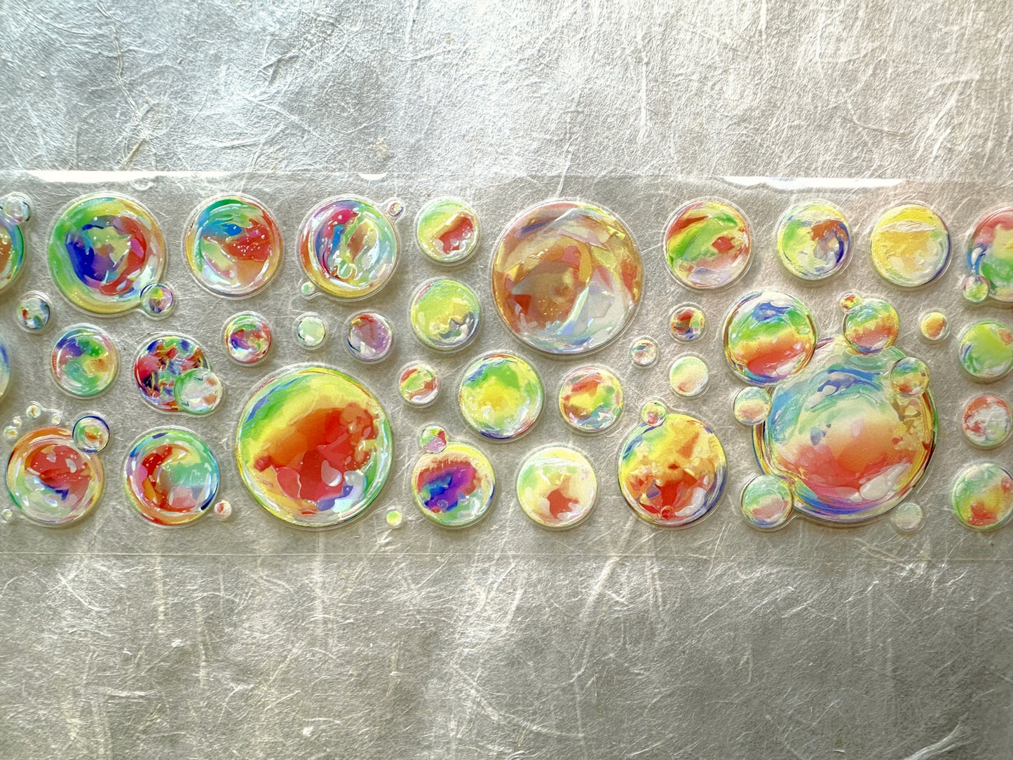 Until You - Colorful Bubbles iridescent kiss-cut PET tape SAMPLES