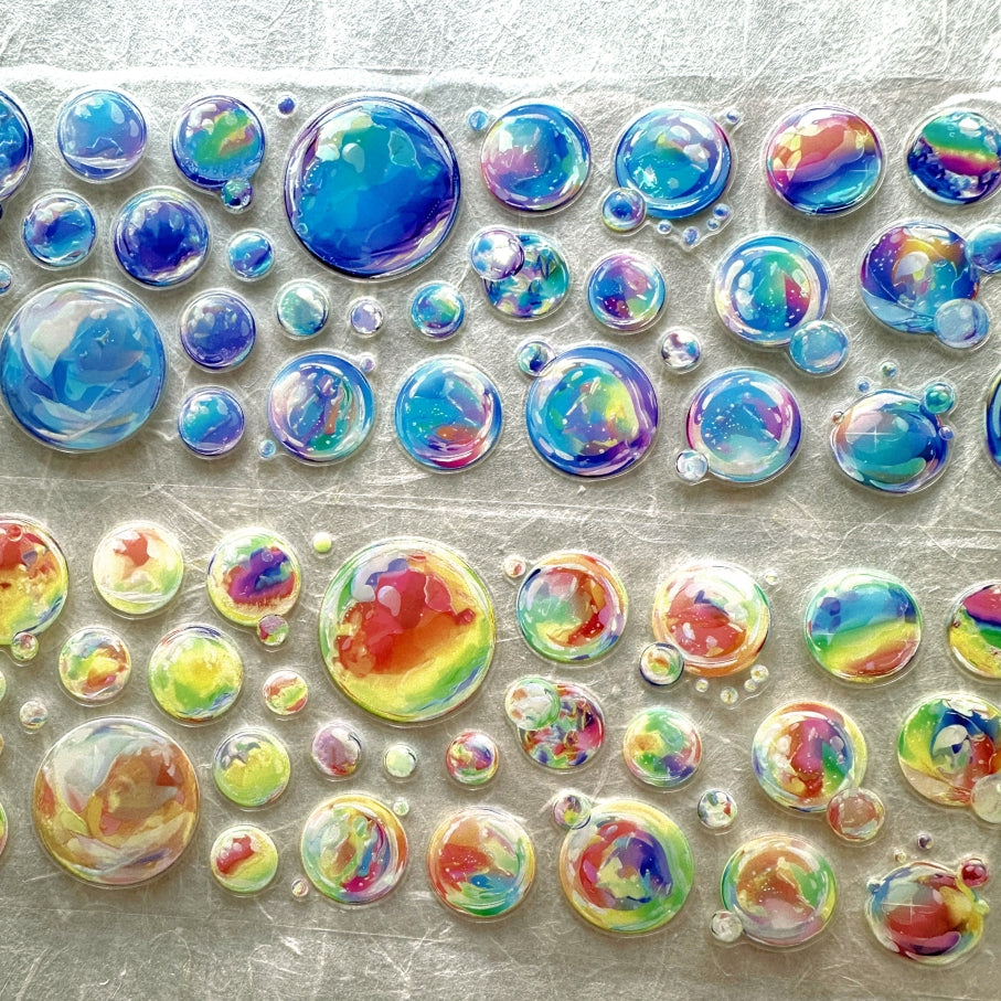Until You - Colorful Bubbles iridescent kiss-cut PET tape SAMPLES