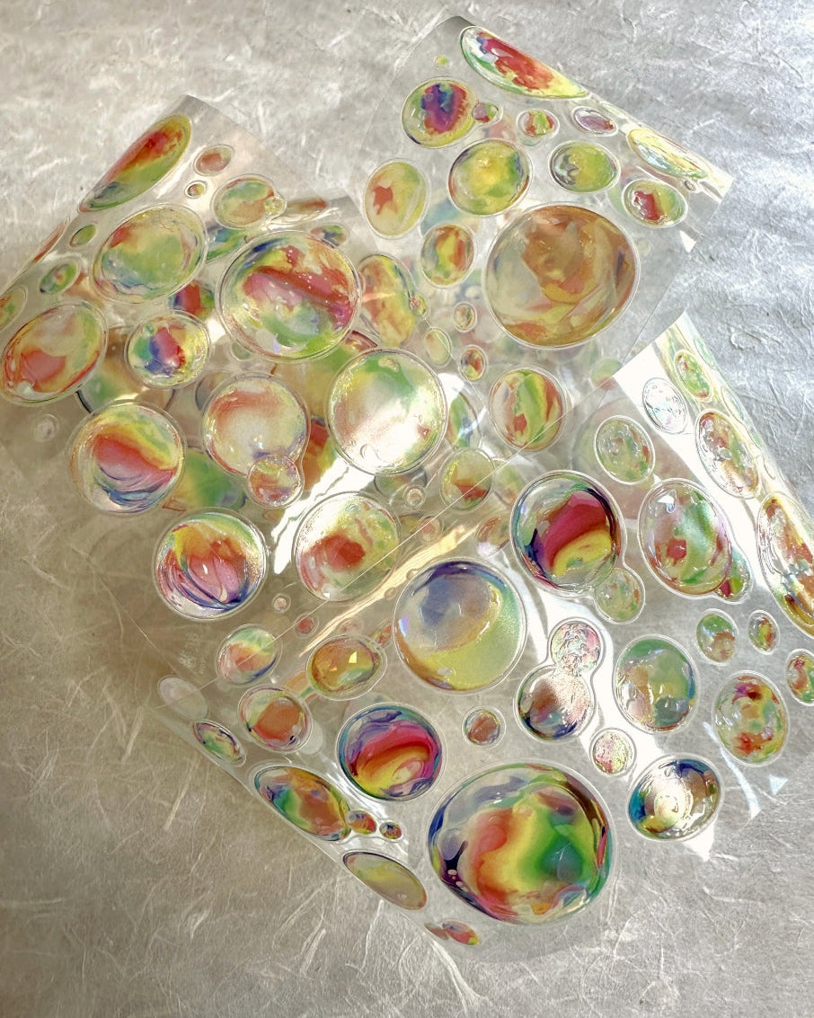 Until You - Colorful Bubbles iridescent kiss-cut PET tape SAMPLES