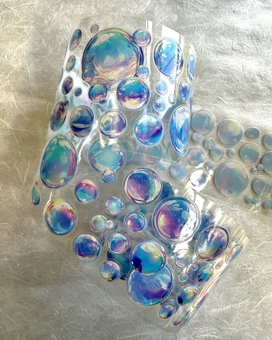 Until You - Colorful Bubbles iridescent kiss-cut PET tape SAMPLES
